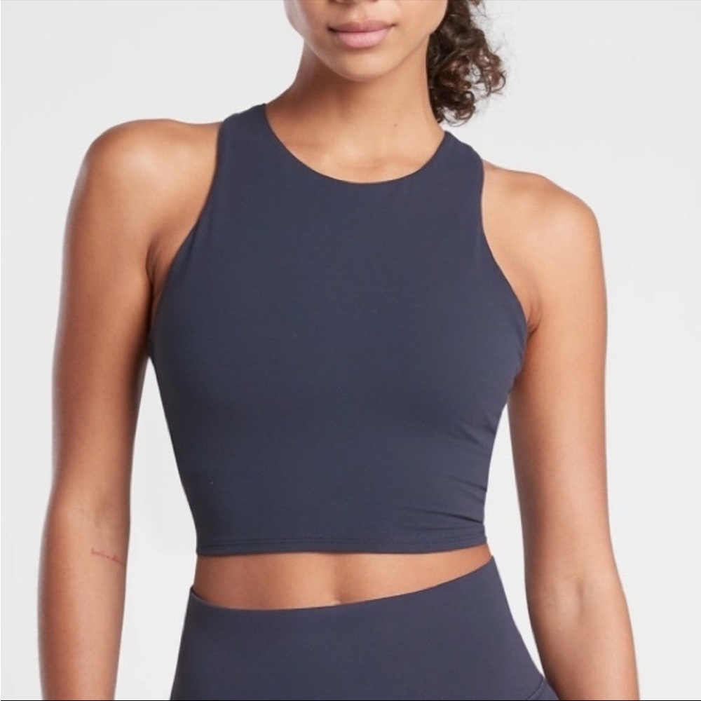 Athleta Conscious Crop Navy Tank Crop Top - Large